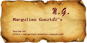 Margulies Gusztáv névjegykártya